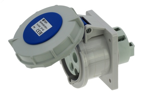 Розетка встраиваемая 32A/230V/1P+N+E/IP67, фланец 75x85 | код CA230 | INPIN