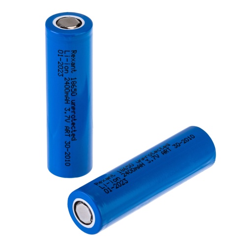Аккумулятор 18650 unprotected Li-ion 2400 mAH 3.7 В REXANT | код 30-2010 | REXANT
