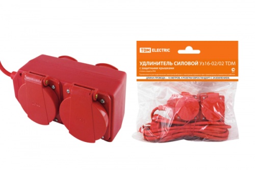 Удлинитель силовой Уз16-02/02 TDM (с крышками IP44, 4 места/10м ПВС 3х1,0) | код SQ1302-0013 | TDM Удлинитель силовой Уз16-02/02 TDM (с крышками IP44, 4 места/10м ПВС 3х1,0) | код SQ1302-0013 | TDM