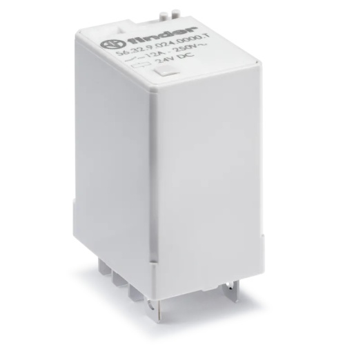 Миниатюрное силовое электромеханическое реле, монтаж в розетку или наконечники Faston (4.8х0.5мм), 2CO 12A, контакты AgNi, катушка 72В DC, степень защиты RTI, опции: нет, специальная версия для Ж/Д-транспорта | код 563290720000T | FINDER Се