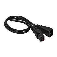 Шнур питания с блокировкой C13-C14, 3х0.75, 220В, 10А, черный, 2 метра | код LAN-PP13L/14-2.0-BK | LANMASTER
