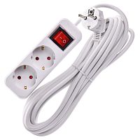 UMA Удлинитель У02К 2 места 2P+PE 5м 3х1мм2 10А белый IEK | код UM-YP10-10-02-05-ZK-K01 | IEK