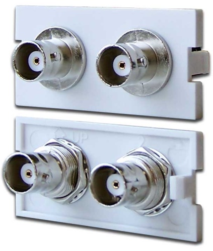 Вставка модульная с 2-мя BNC-адаптерами в розетку LAN-MB, белая | код LAN-MBP-2BNC-WH | LANMASTER Вставка модульная с 2-мя BNC-адаптерами в розетку LAN-MB, белая | код LAN-MBP-2BNC-WH | LANMASTER