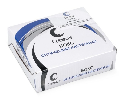 Бокс оптический настенный на 4 ST со сплайс-кассетой и КДЗС (без пигтейлов и проходных адаптеров) | код 7305c | Cabeus фото 3