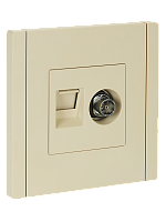 FORTE&PIANO Роз. двойная TV+RJ45 кат.5E FP436 ван. IEK | код FP-AK20-1-K10 | IEK