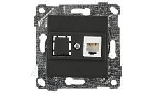 Rita - Розетка телефонная 1хRJ-12, черный мат | код 2200-125-0184 | Mutlusan