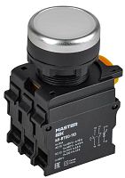 Кнопка с подсветкой d=22мм 1NO+1NC белая MASTER IEK | код MI-BT60-11D-3-12-K01 | IEK