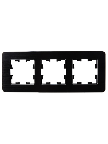 BRITE Рамка 3-мест. РУ-3-1-Бр металл черн. RE AL IEK | код BR-M32-M-21-K02 | IEK фото 4 BRITE Рамка 3-мест. РУ-3-1-Бр металл черн. RE AL IEK | код BR-M32-M-21-K02 | IEK фото 4