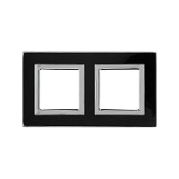 Рамка из натурального стекла, Avanti, черная, 2 поста (4 мод.) | код 4402824 | DKC