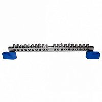 Шина 0 8х12 125 А 14 отв (2 изол стойка) латунь | код. sn0-125-14-2 | EKF