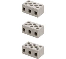 Керамический блок зажимов 15 Ампер 3 пары контактов с крепежным отверстием TDM | код SQ0531-0512 | TDM