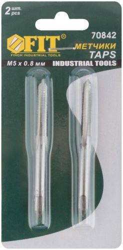 Метчики метрические, легированная сталь, набор 2 шт М5х0.8 мм | код 70842 | FIT фото 3