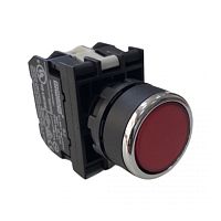 B162DК Кнопка с подсветкой-светодиод красная (1НО+1НЗ) 12-30 В перем. и пост. тока | код B162DK | EMAS