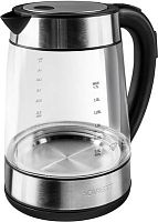 Чайник электрический Scarlett SC-EK27G41 1.7л. 2200Вт черный/серебристый (корпус: стекло) | код 1824304 | SCARLETT
