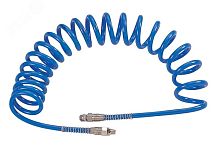 Шланг пневматический спиральный высокого давления 10х15 мм, 15 м, М3/8', полиуретановый | код SD-23315 | MIGHTY SEVEN