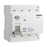 Выключатель дифференциального тока ВД-100N 4P 25А 30мА тип A эл-мех 6кА PROXIMA EKF | код E1046MA2530 | EKF