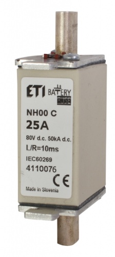 Предохранитель NH-000 Battery 25A 80V DC | код 004110076 | ETI Предохранитель NH-000 Battery 25A 80V DC | код 004110076 | ETI