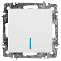 Выключатель 1-кл. СП Accent 6-102-01 10А IP20 250В с подсветкой AL/CU бел. Intro Б0063445