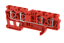 Клемма проходная пружинная 4 мм2 на 4 подключения, красная SQ4-2X2-RED | код 2103060002 | Elmex