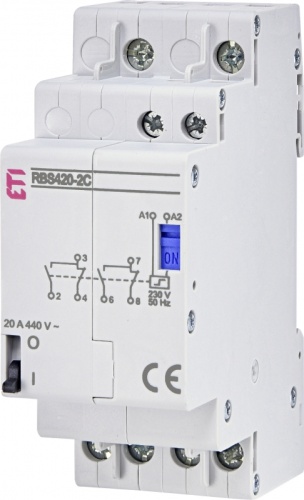 Контактор импульсный RBS 420-2С 230V AC 20A (2перекидн.,AC1) | код 002464139 | ETI Контактор импульсный RBS 420-2С 230V AC 20A (2перекидн.,AC1) | код 002464139 | ETI