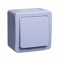 Блок: выключатель 1-клавишный и розетка ГЕРМЕС PLUS IP54, открытый монтаж, белый | код. EBGMP20-K01-31-54-EC | IEK