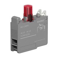 Контактный блок с клеммными зажимами под винт со светодиодом на 9-24В, красный | код MC-L24RPS | DKC