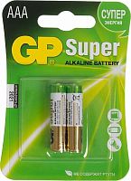 Алкалиновые батарейки GP Super Alkaline 24А ААA - 2 шт. на блистере 24A-2CR2 | код 4891199000041 | GP Batteries