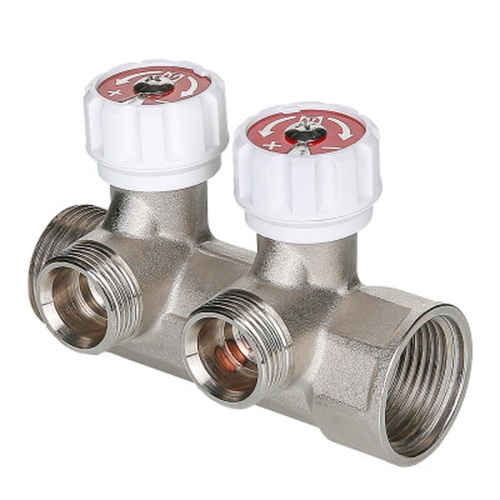 Коллектор с регул. вентилями, 3/4"х4 вых. 1/2" нар. (на подающий трубопровод) | код. VTc.570.N.0504 | VALTEC Коллектор с регул. вентилями, 3/4"х4 вых. 1/2" нар. (на подающий трубопровод) | код. VTc.570.N.0504 | VALTEC