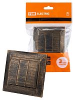 Выключатель 3-х кл. 10А старинная бронза Лама TDM | код SQ1815-0745 | TDM