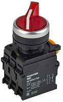 Переключатель с подсветкой на 2 положения 1NO+1NC красный MASTER IEK | код MI-SW60-11XD-3-14-2-K04 | IEK
