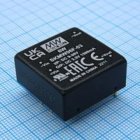 Источник питания DC-DC, 6Вт, вход 24В (9…36В), потребление без/под нагр. 8мА/268мА, выход 3.3В/1.5А, ёмкостная нагр. макс. 1800мкф, изоляция 1500В DC, в корпусе 25.4х25.4х11.7мм, -40С…+85С | код SKMW06F-03 | MeanWell