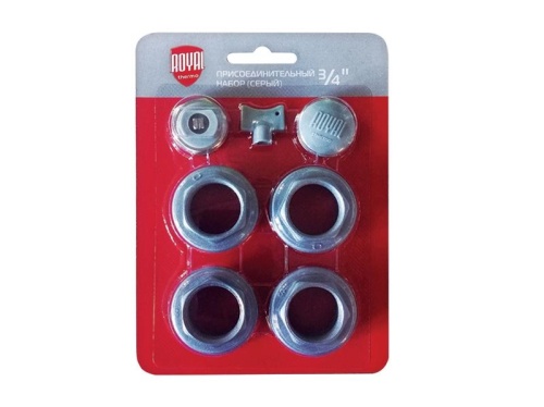 Набор присоединительный 3/4дюйм silver RT03.1-2 | код НС-1156765 | Royal Thermo