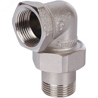 Соединение разъемное угловое 'американка' ВН, уплотнение под гайкой o-ring кольцо, никелированное 1'1/2 | код SFT-0057-000112 | STOUT