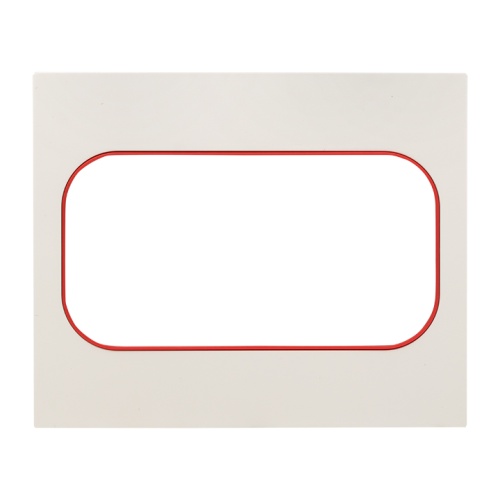 Стокгольм Рамка для розетки 2-местная белая с линией цвета красный PROxima | код EYM-G-304-20 | EKF