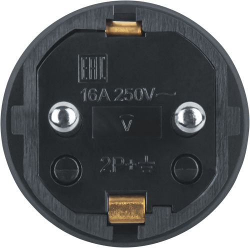 Вилка прямая 61 368 NCA-PLR02-16A-E-IP44-BL с заземл. каучук черн. Navigator 61368 фото 2