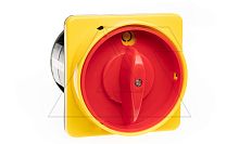 Переключатель BS 100 92 LK, аварийный, 4P, 100A, тип 0-1, 37kW(400VAC по АС-23), на дверь, красная блокируемая в 0 рукоятка, фронт IP40 | код EAC602714 | Rade Koncar