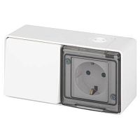 Блок розетка с выключателем Эксперт 11-7501-01 IP55 16А (10AX)-250В ОУ бел. Эра Б0063288