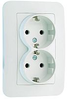 Розетка 2-м СП Lillium N 10А с заземл. бел. Makel 55082