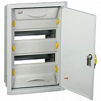 Распределительный шкаф UNIVERSAL, 12 мод., IP54, навесной, сталь, серая дверь, с клеммами | код. MKM11-N-12-54-Z-U | IEK