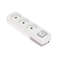 Колодка PREMIUM 3 гнезда, с/з, с выключателем, белый REXANT | код 13-4401 | REXANT