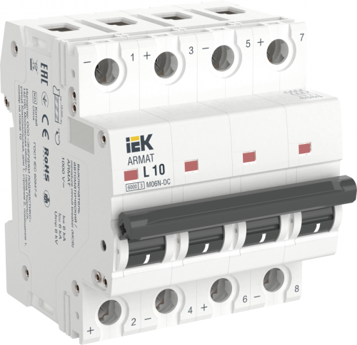 ARMAT Авт. выкл. M06N-DC 4P L 10А IEK | код AR-M06N-4-L010DC | IEK