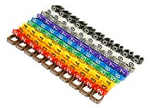 Cabeus MR-55 Маркеры (клипсы) на кабель, защелкивающиеся D 4-5.5мм, 0-9, 10 цветов (100 шт.) | код 7433c| Cabeus