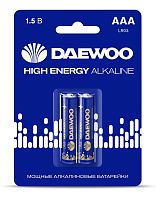 Элемент питания алкалиновый AAA/LR03 1.5В High Energy Alkaline 2021 BL-2 (уп.2шт) | код 5030350 | DAEWOO