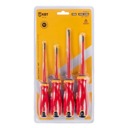 Набор диэлектр. отверток Слим НИО-2204 (КВТ) | код 88931 | КВТ