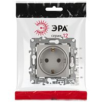 Розетка Серия 12 12-2101-16 2P+E Schuko, 16А-250В, титан | код Б0065662 | ЭРА