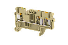 Клемма проходная PUSH-IN 2,5 мм2, на 3 подключения, хаки PQ2.5-1X2-KHAKHI | код 3102050006 | Elmex