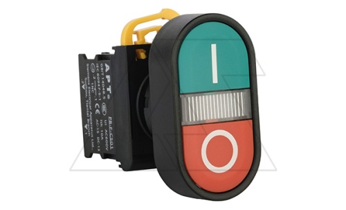 Кнопка двойная PB3E, красный/зеленый, 1NO+1NC, 6A 230VAC/24VDC, с подсветкой без LED, 22mm, IP65 | код PB3E-DM1S11FS1/w00 | АРТ Кнопка двойная PB3E, красный/зеленый, 1NO+1NC, 6A 230VAC/24VDC, с подсветкой без LED, 22mm, IP65 | код PB3E-DM1S11FS1/w00 | АРТ