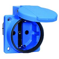 Розетка встраиваемая (с уплотнителем) Schuko 16A, 3p, 250V, IP54, Bals синяя 71082 | код 71082 | Bals