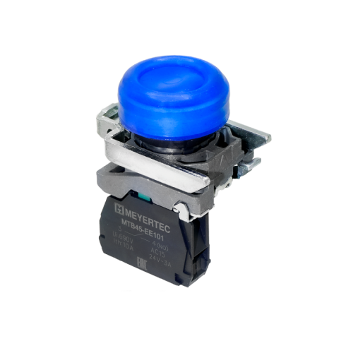Кнопка синяя в кожухе, 1NO, IP66, металл MTB4-BP61 | код 137193 | MEYERTEC
