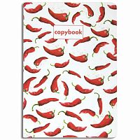 Тетрадь 40 л. в клетку обложка SoftTouch, бежевая бумага 70 г/м2, сшивка, А5 (147х210 мм), HOT PEPPERS, BRAUBERG, 403779 | код 403779 | BRAUBERG